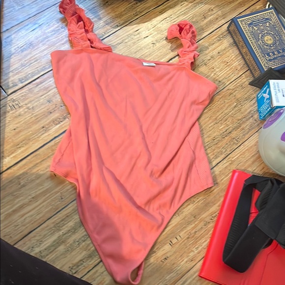 Sunday Best Coral Bodysuit (thong back) - Picture 1 of 3
